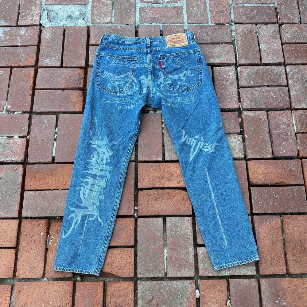 Levi’s SilverTab Y2K Custom Bleached Graphic - Western Cowboy Flame - 33x32